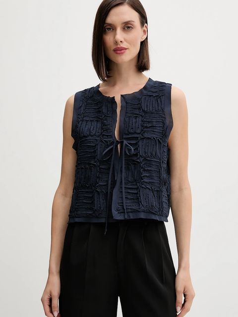 Pedro del Hierro kamizelka bawełniana kolor granatowy jednorzędowa 7312259 - zdjęcie produktu nr 1