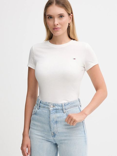 Tommy Jeans t-shirt bawełniany 2-pack damski kolor różowy DW0DW21366