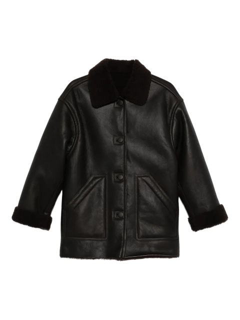 SANDRO leather short coat - Black - zdjęcie produktu nr 1