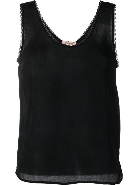 TWINSET scallop-edge tank top - Black - zdjęcie produktu nr 1