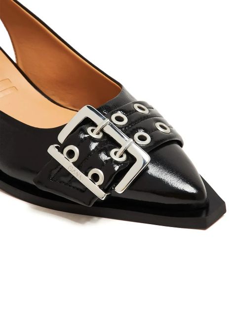 GANNI 30mm buckled slingback pumps - Black - zdjęcie produktu nr 2