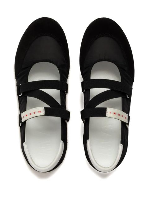 Marni elastic strap ballerina sneakers - Black