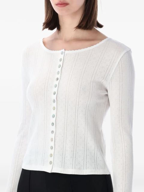 Róhe pointelle-knit cardigan - White