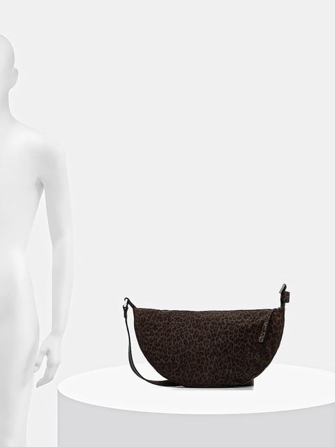 AllSaints torebka zamszowa HALFMOON kolor brązowy W357XD