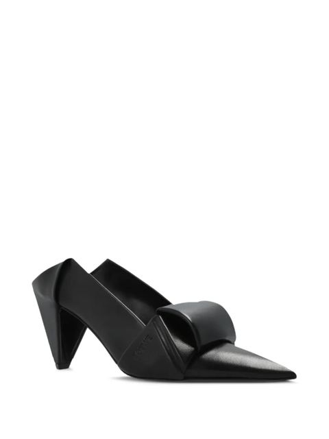 LOEWE Origami pointed-toe leather pumps - Black