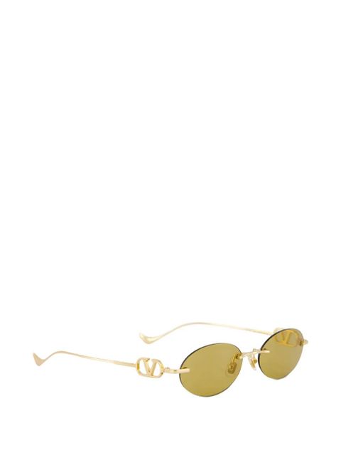 VALENTINO GARAVANI EYEWEAR V-logo oval-frame sunglasses - Gold - zdjęcie produktu nr 2