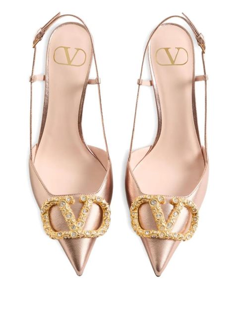 Valentino Garavani 80mm VLogo Signature slingback pumps - Pink