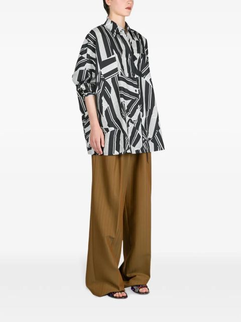 DRIES VAN NOTEN cocoon geometric cotton shirt - Black