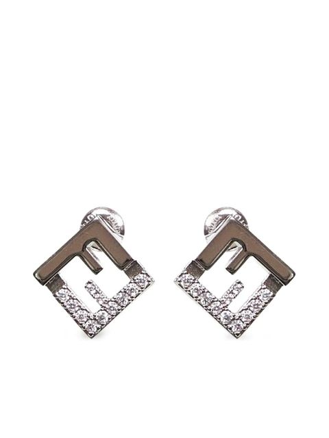 FENDI Forever logo earrings - Silver