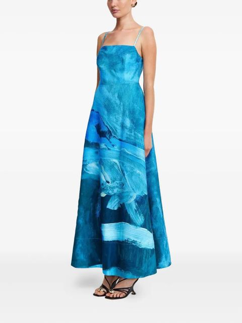 Acler Osidge abstract-print maxi dress - Blue