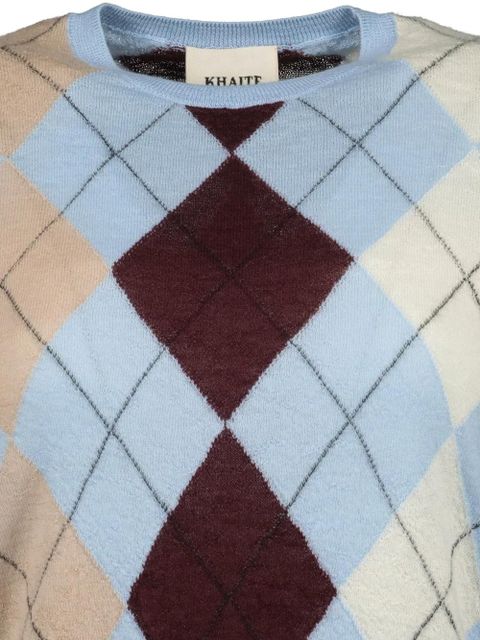 KHAITE Anders argyle sweater - Blue