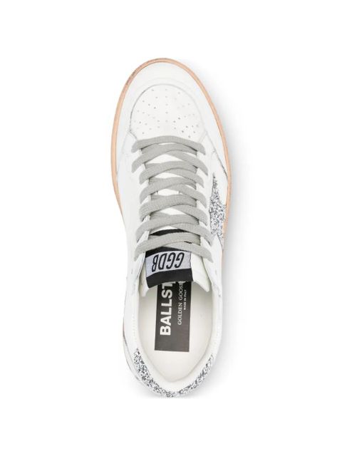 Golden Goose glitter star leather sneakers - White