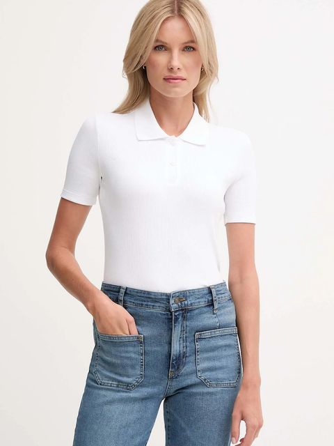 Calvin Klein Jeans polo damski kolor biały LV047C907G - zdjęcie produktu nr 1