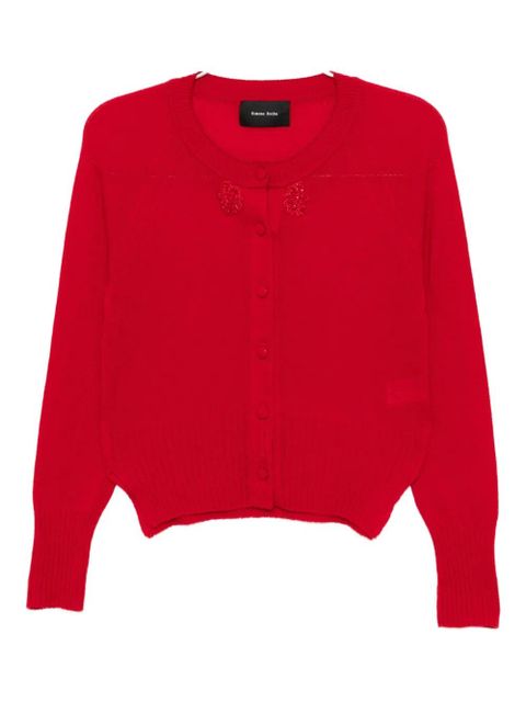 Simone Rocha embellished cashmere cardigan - Red