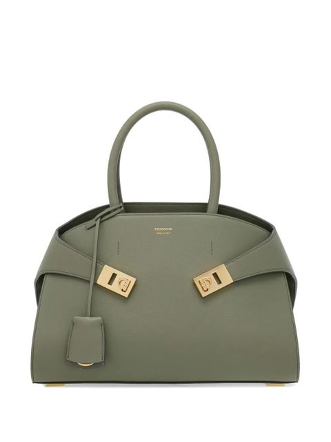 Ferragamo small Hug leather tote bag - Grey - zdjęcie produktu nr 1