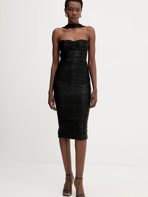 Retrofete sukienka Maelis kolor czarny midi dopasowana R-FW25-12076-17 - zdjęcie produktu nr 1