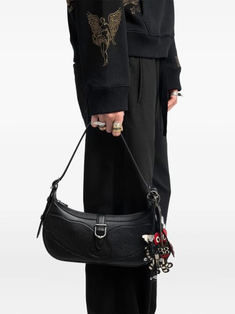 Zadig&Voltaire Moonrise buckle-detail curved shoulder bag - Black