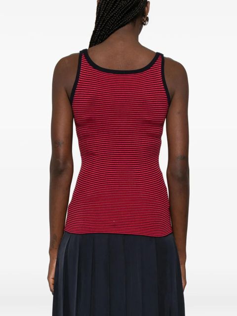 Prada striped logo tank top - Red
