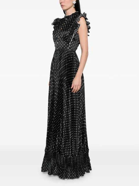 Self-Portrait sleeveless polka dot maxi dress - Black