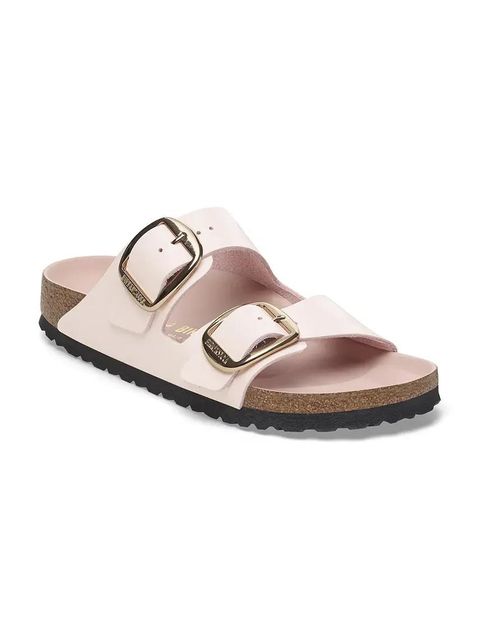 Birkenstock klapki skórzane Arizona Big Buckle damskie kolor różowy 1029392