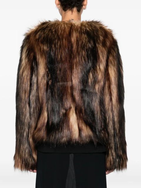 Simone Rocha faux-fur jacket - Brown