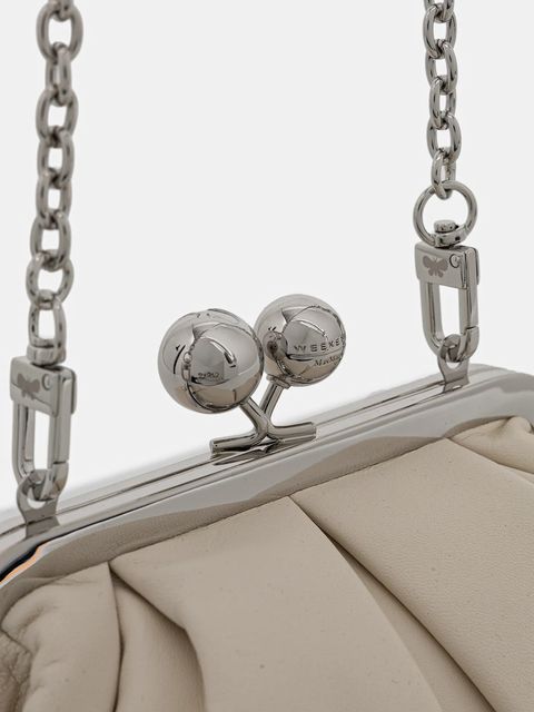 Weekend Max Mara torebka skórzana PRATI kolor beżowy 2615511164600