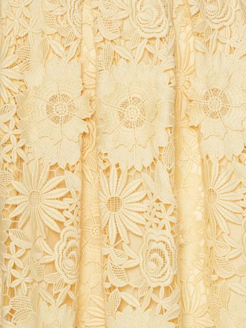 ROTATE BIRGER CHRISTENSEN 3D lace midi skirt - Neutrals