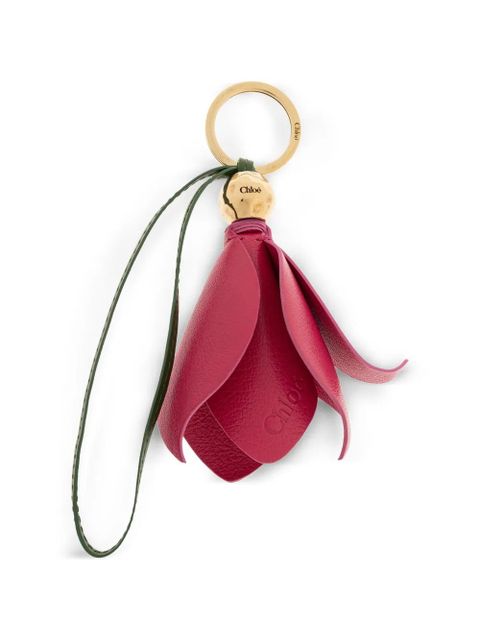 Chloé Tulip flower-pendant leather keyring - Pink - zdjęcie produktu nr 1