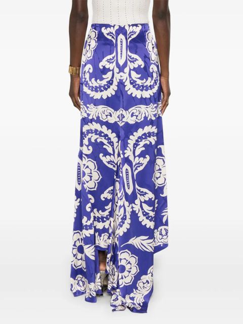 ETRO asymmetric midi skirt - Blue