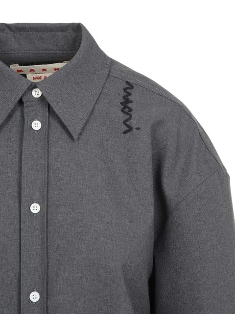 Marni embroidered logo shirt - Grey