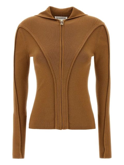 Victoria Beckham zip-front hoodie - Brown - zdjęcie produktu nr 1