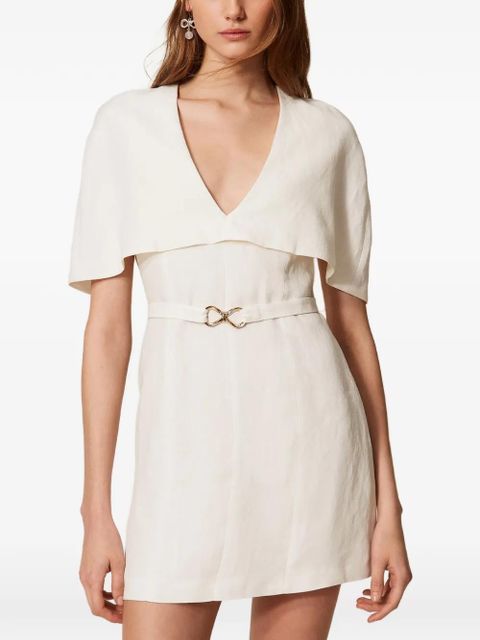 TWINSET cape belted mini dress - White - zdjęcie produktu nr 2