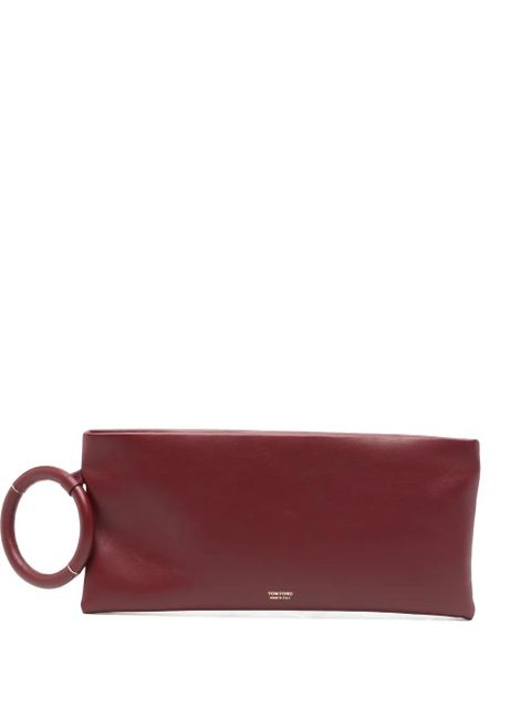 TOM FORD Aura ring leather clutch - Red - zdjęcie produktu nr 1