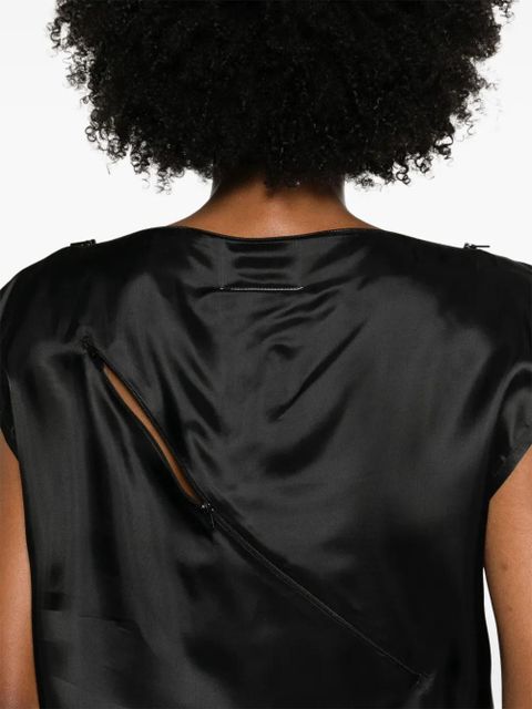 MM6 Maison Margiela logo-patch top - Black