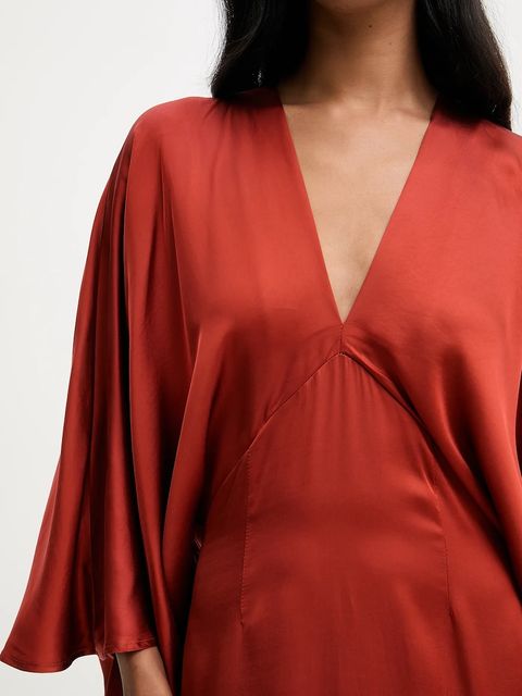 Answear.LAB sukienka kolor czerwony maxi prosta - zdjęcie produktu nr 2