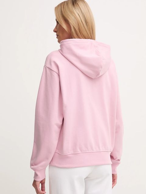 Calvin Klein Jeans bluza damska kolor różowy z kapturem z nadrukiem LV047B270G