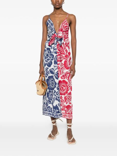 FARM Rio floral knot midi dress - White - zdjęcie produktu nr 2