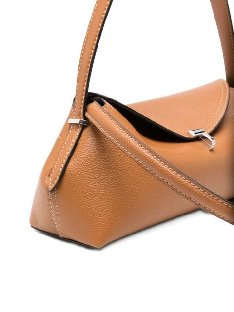 TOTEME grained-leather T-lock shoulder bag - Neutrals