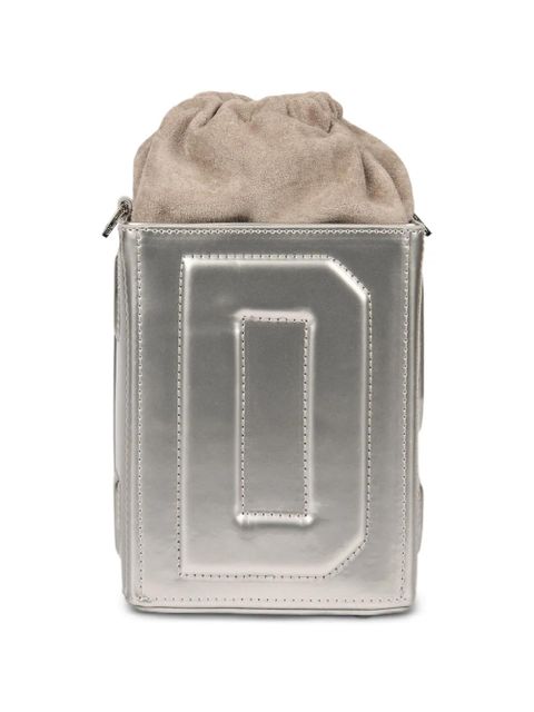 GCDS logo-embossed shoulder bag - Silver