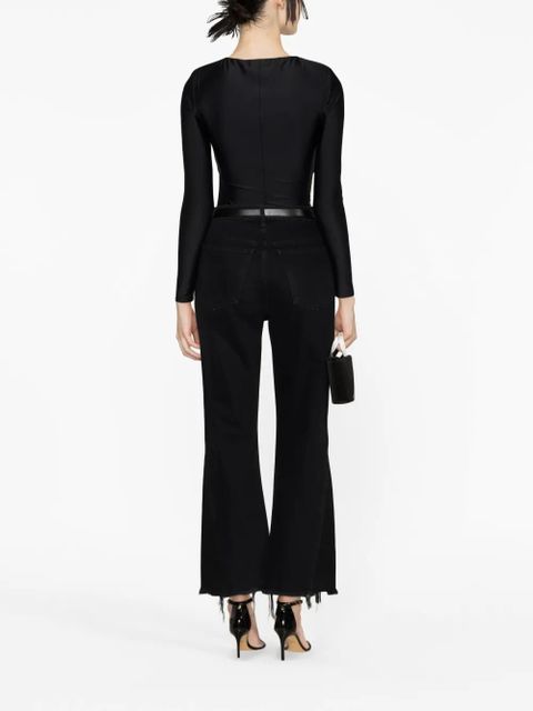 Self-Portrait ruched cut-out top - Black