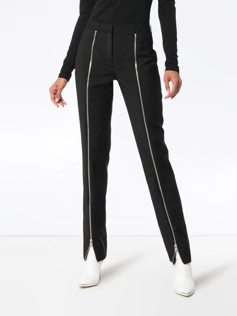 Givenchy zip front detailed trousers - Black