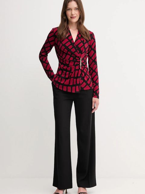 Joseph Ribkoff bluzka damska kolor bordowy wzorzysta 253139