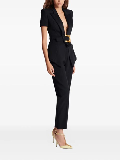 Balmain belted grain-de-poudre blazer - Black - zdjęcie produktu nr 2