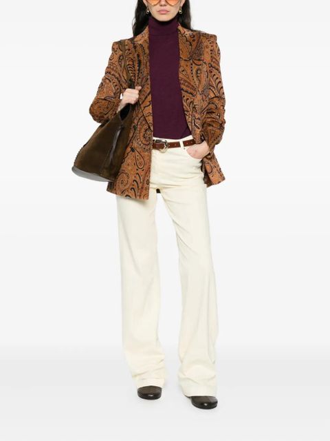 ETRO embroidered-detail five-pocket design jeans - Neutrals