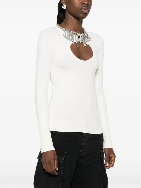 Rabanne cutout long-sleeve blouse - Neutrals
