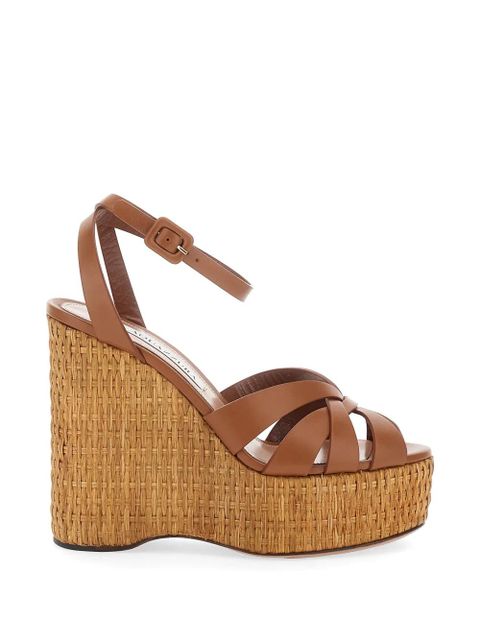 Aquazzura Copacabana woven wedge-heel sandals - Brown - zdjęcie produktu nr 1