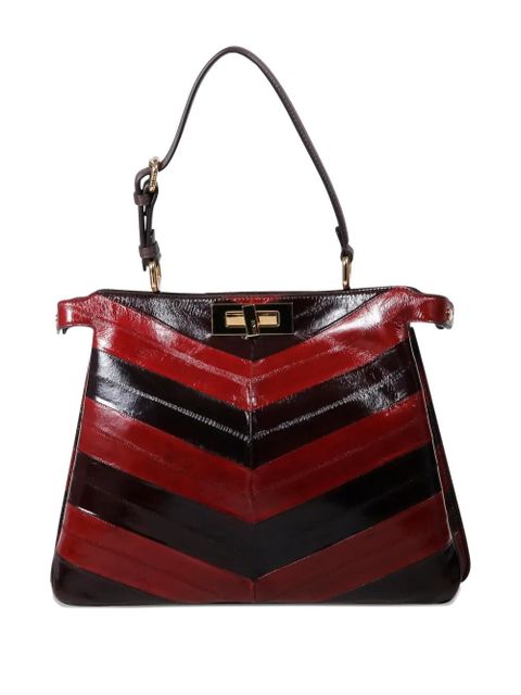 FENDI medium Peekaboo chevron-pattern tote bag - Red - zdjęcie produktu nr 1