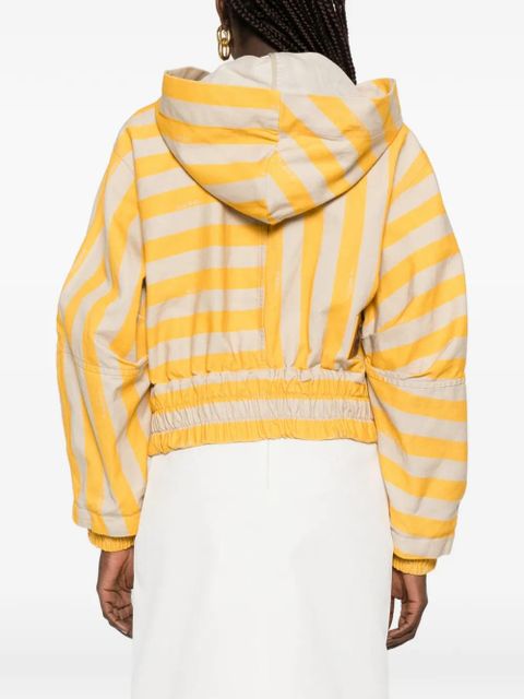 FENDI striped hooded jacket - Yellow