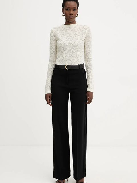 Pinko bluzka z dodatkiem wełny damska kolor beżowy gładka 105697 A2TW