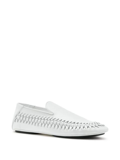 Proenza Schouler Whip braided leather loafers - White